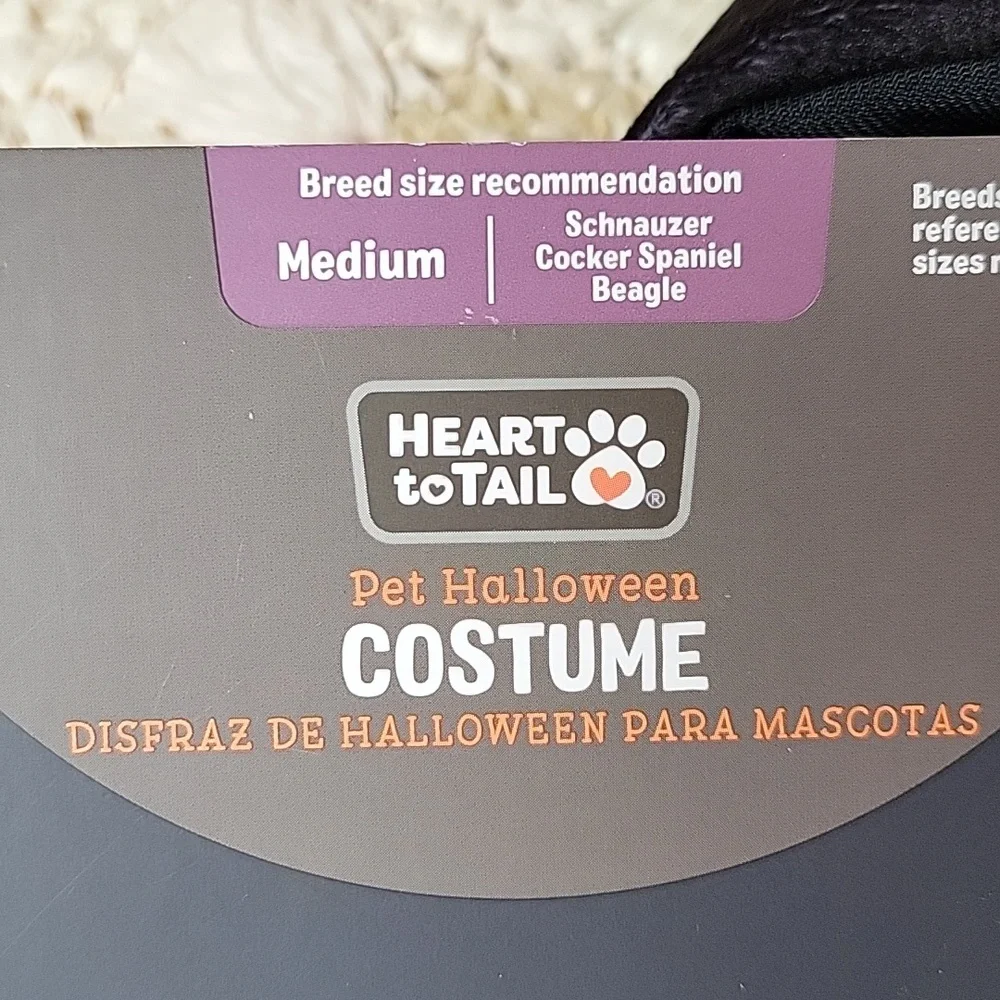 Heart to tail dog costumes, skeleton and witch, set of 2 (medium size dogs)